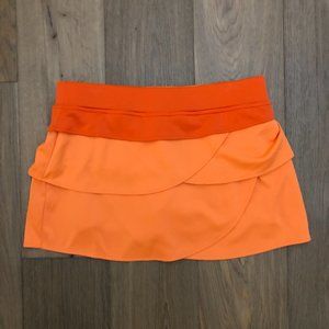 BOLLE Women's Orange Scallop Outdoor Tennis Athletic Tech Short Skirt Shorts XL